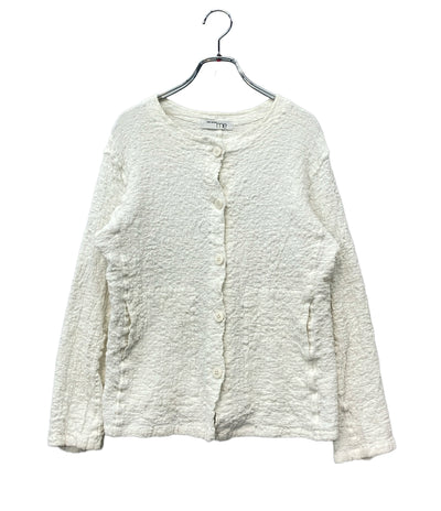 me ISSEY MIYAKE 長袖カーディガン ノーカラー CAULIFLOWER MI52FD221 レディース ミー イッセイミヤケ