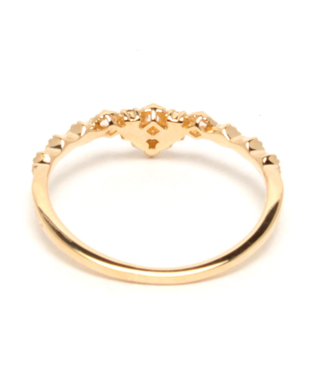 美品 agete リング 指輪 K18 ダイヤ 0.08ct レディース SIZE 10号 アガット