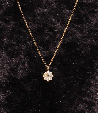 美品 agete ネックレス K18 ダイヤ 0.06ct レディース アガット
