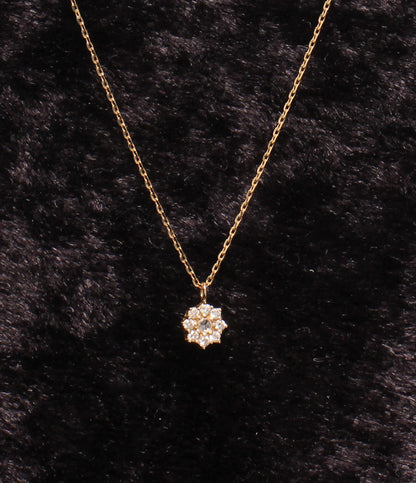 美品 agete ネックレス K18 ダイヤ 0.06ct レディース アガット