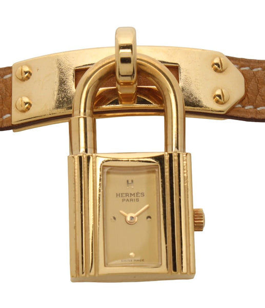 【正規品・鑑定済み】【稼働品】 HERMES ケリーウォッチ エルメス 腕時計 ケリーウォッチ ○Q刻印 クオーツ ゴールド