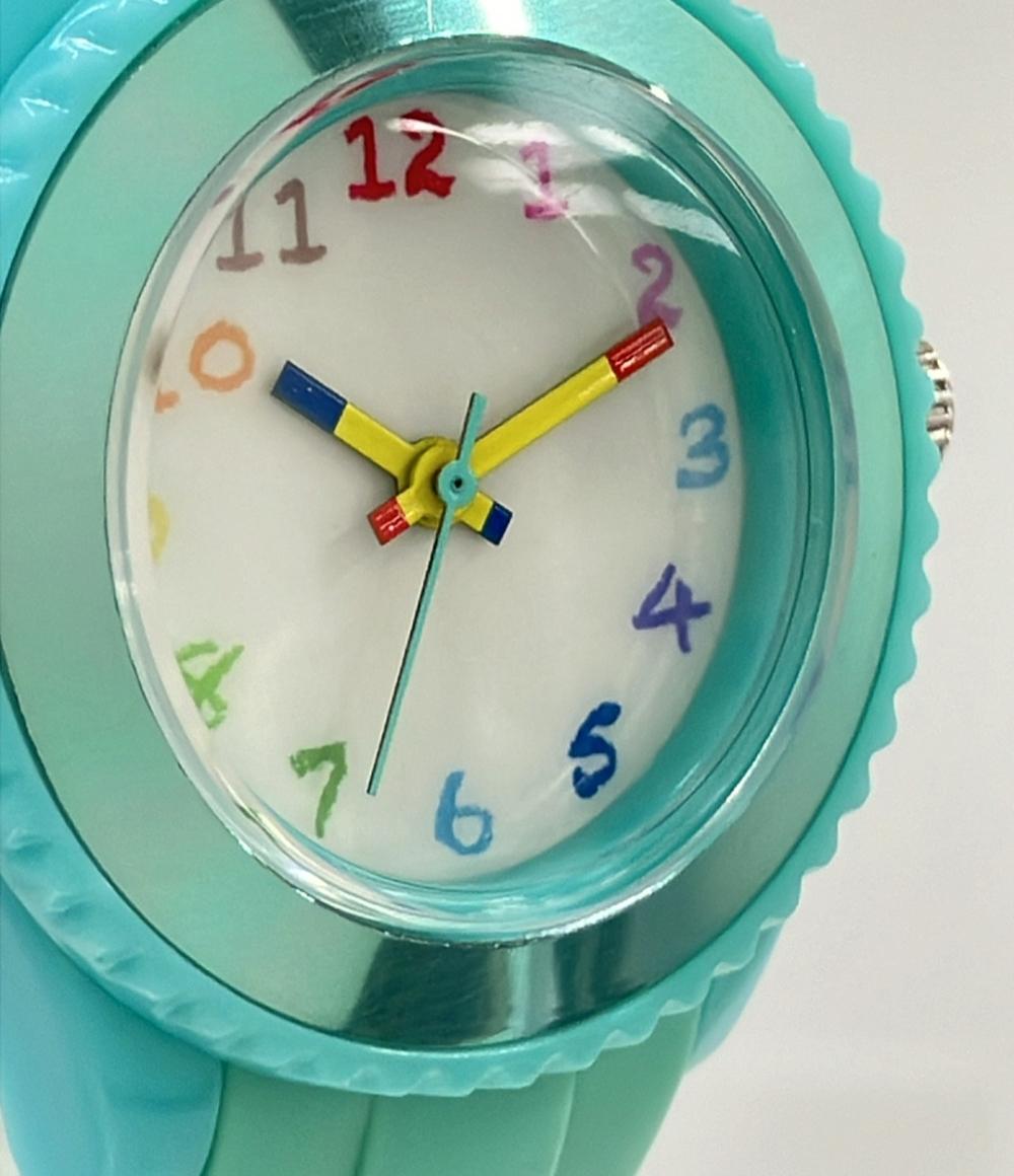 腕時計 クレパスコラボ クオーツ ホワイト NCT-01-GRN レディース タイムステーションNEO