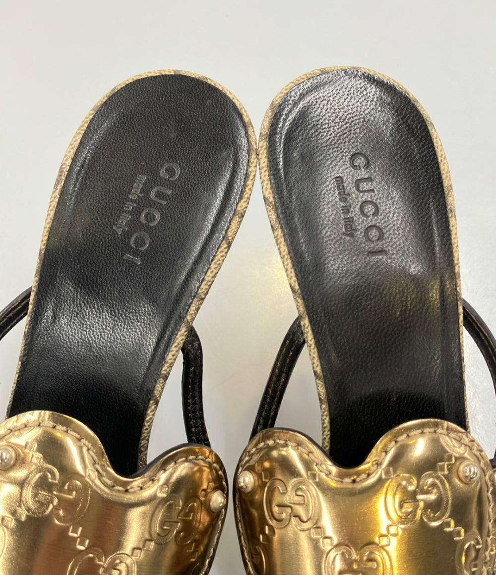 GUCCI サンダル GGキャンバス ハート レディース SIZE 36 1/2 C (23.5