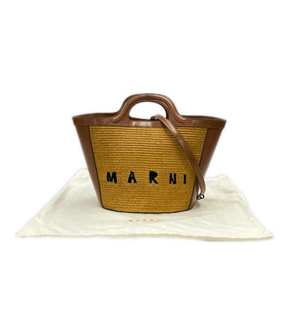 美品 MARNI 2wayハンドバッグ ショルダーバッグ 斜め掛け カゴバック レディース マルニ
