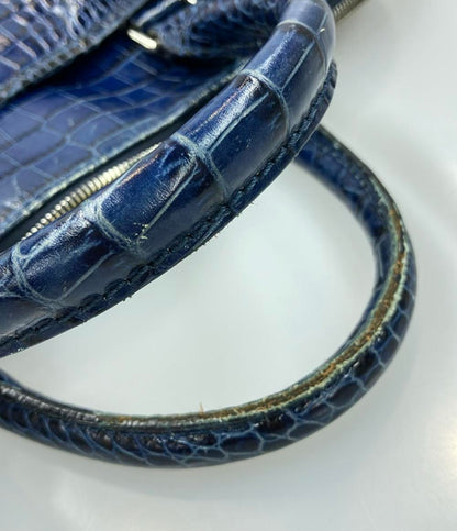 ステファノマーノ 2way クロコ型押しハンドバッグ  ショルダーバッグ 斜め掛け レディース STEFANOMANO