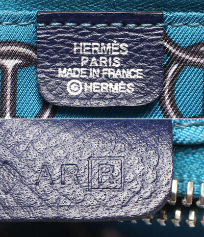 HERMES ラウンドファスナー長財布 シルバー金具 □R刻印 アザップシルクイン メンズ レディース エルメス