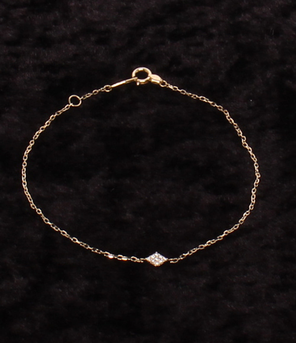 美品 STAR JEWELRY ブレスレット K10 ダイヤ 0.02ct レディース スタージュエリー