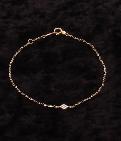 美品 STAR JEWELRY ブレスレット K10 ダイヤ 0.02ct レディース スタージュエリー
