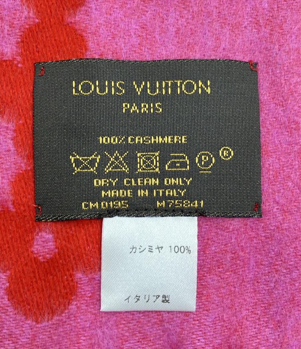 美品 ルイ・ヴィトン マフラー カシミヤ100% エシャルプ フラワーズ M75841 レディース LOUIS VUITTON