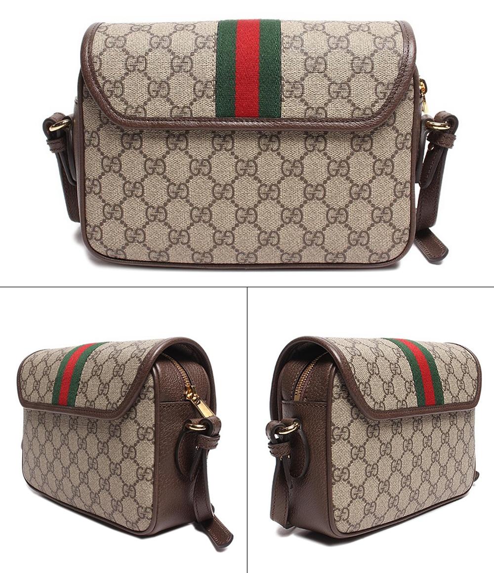 美品 グッチ レザー ショルダーバッグ スモール オフィディア GGスプリーム 72211 520981 レディース GUCCI