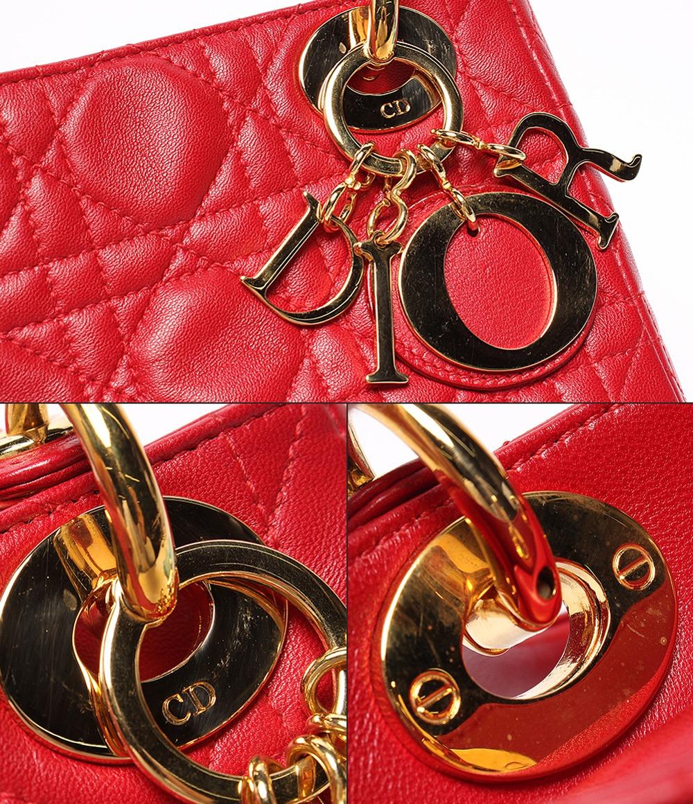 美品 Christian Dior 2wayハンドバッグ ショルダーバッグ 肩掛け カナージュ レディ ディオール ミニ レディース クリスチャンディオール