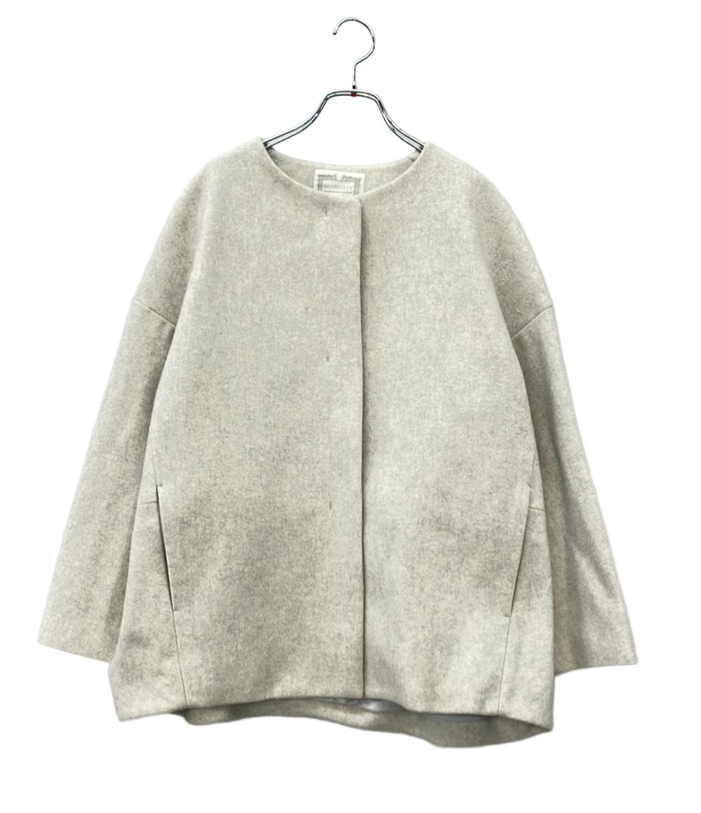 BEARDSLEY ノーカラーコート ウール スナップボタン 後ろぷっくりウールショートコート BEZ1022608A0004 レディース SIZE F (M) ビアズリー