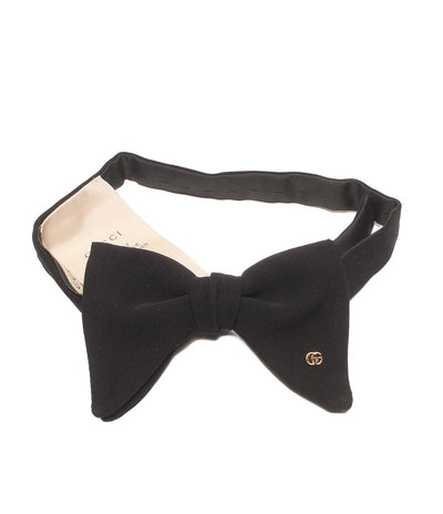 美品 GUCCI シルククレープ ボウタイ シルク100% ダブルG 660079 4G005 メンズ グッチ