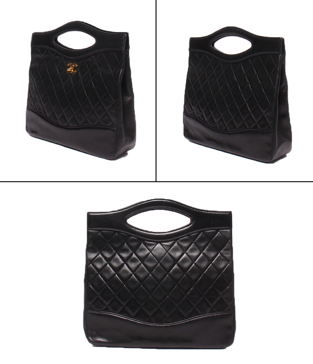 CHANEL 2wayハンドバッグ ショルダーバッグ 斜め掛け ゴールド金具 ラムスキン 1番台 マトラッセ レディース シャネル