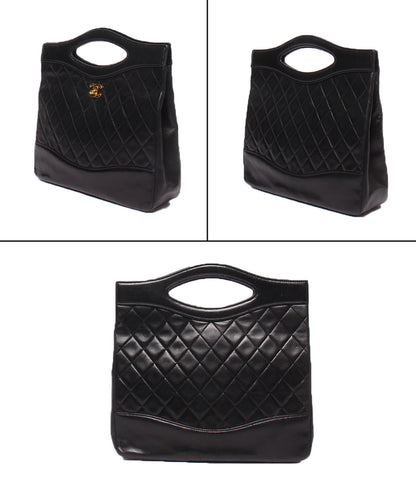 CHANEL 2wayハンドバッグ ショルダーバッグ 斜め掛け ゴールド金具 ラムスキン 1番台 マトラッセ レディース シャネル
