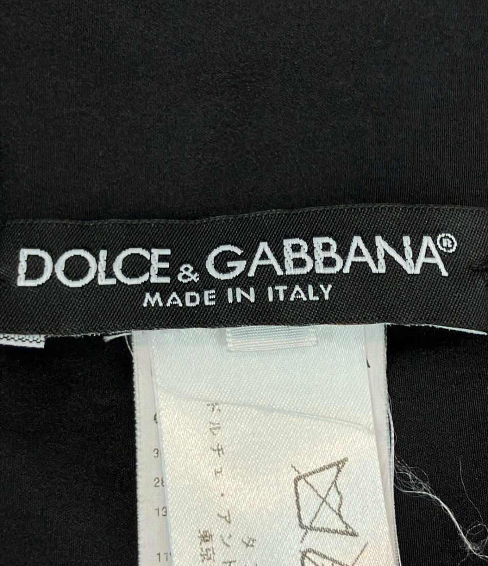 DOLCE & GABBANA 長袖ワンピース シルク シフォンスリーブ ツイード切替 ひざ丈 F6BG8T レディース SIZE 40 (S) ドルチェアンドガッバーナ