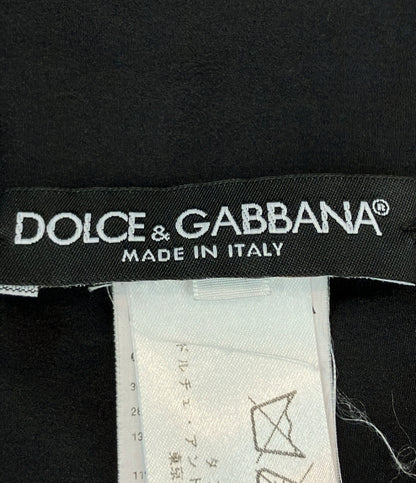 DOLCE & GABBANA 長袖ワンピース シルク シフォンスリーブ ツイード切替 ひざ丈 F6BG8T レディース SIZE 40 (S) ドルチェアンドガッバーナ
