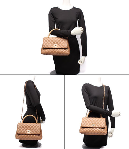 CHANEL 2way ハンドバッグ ショルダーバッグ マトラッセ ゴールド金具 キャビアスキン ココハンドル29 レディース シャネル