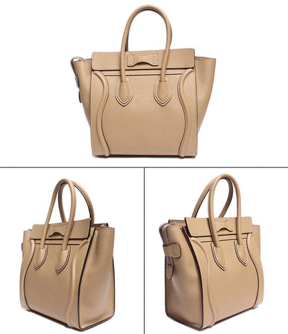 セリーヌ レザー ハンドバッグ シルバー金具 ラゲージ マイクロショッパー デューン レディース CELINE