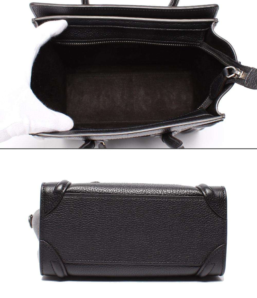 美品 セリーヌ 2way ハンドバッグ ショルダーバッグ 斜め掛け ラゲージナノ 189243DRU.38NO レディース CELINE