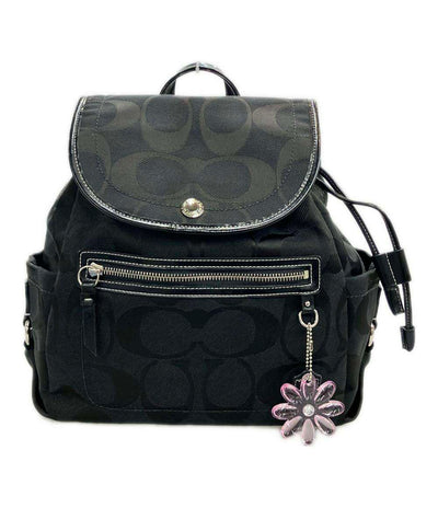 美品 コーチ リュック キャンバス エナメル シグネチャー F16548 レディース COACH