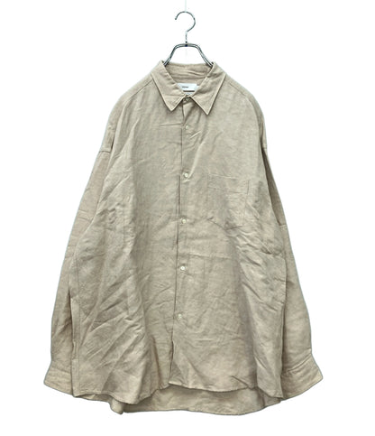 Graphpaper 長袖シャツ リネン フロントボタン  25SS Oversized Regular Collar Shirt - BEIGE GU251-50256 メンズ SIZE 1 (S) グラフペーパー