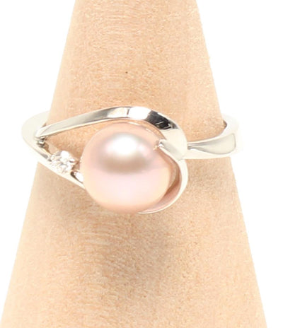 美品 スタージュエリー リング 指輪 SV925 パール 7mm ダイヤ 0.02ct レディース SIZE 7号 STAR JEWELRY