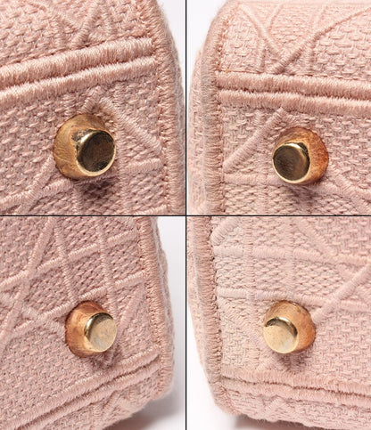 クリスチャンディオール 2way ハンドバッグ ショルダーバッグ 肩掛け 斜め掛け Lady D-Lite カナージュ エンブロイダリー レディース Christian Dior