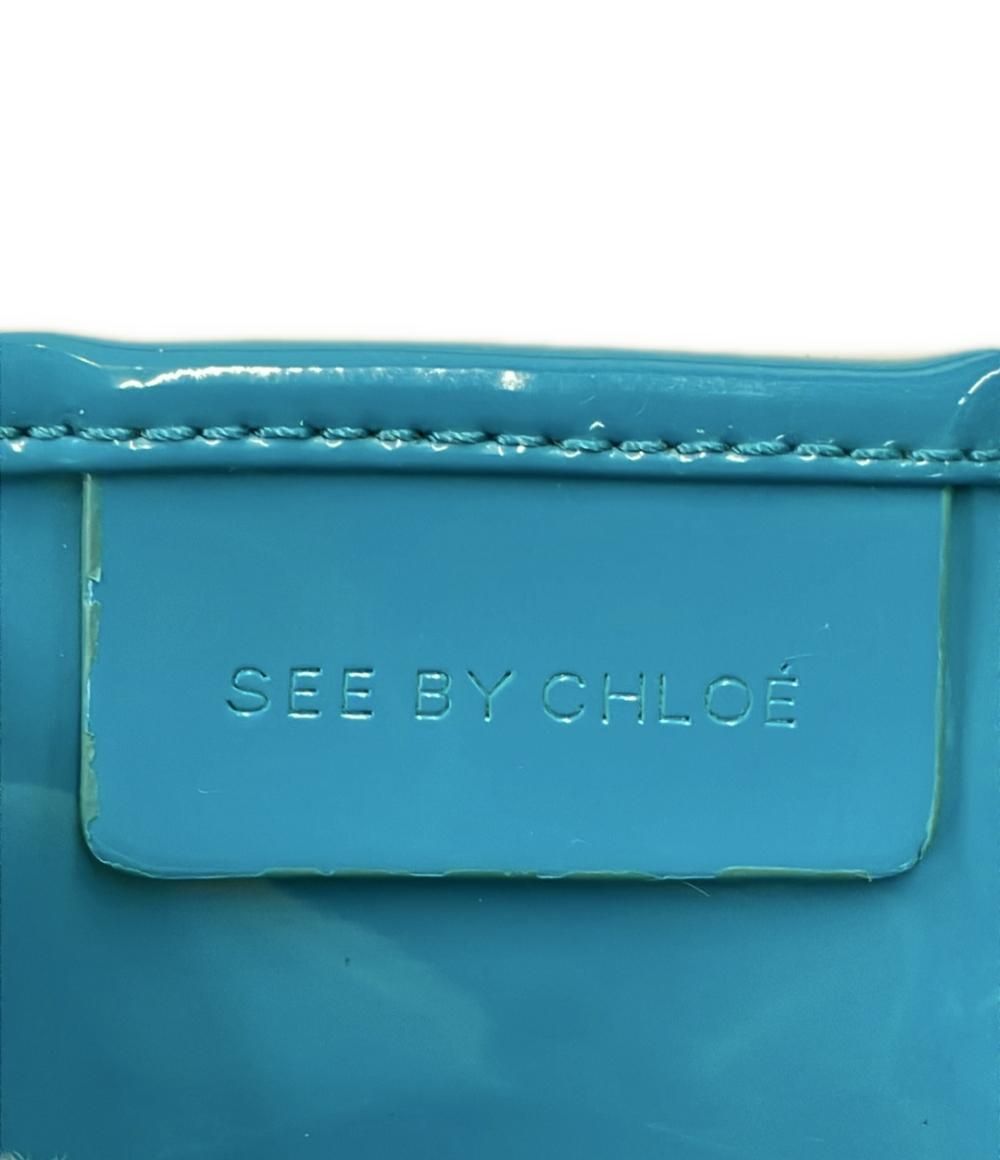 SEE BY CHLOE トートバッグ ショルダーバッグ 肩掛け エナメル ターコイズ レディース シーバイクロエ