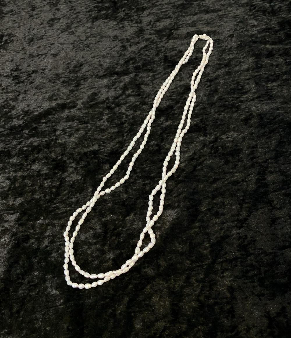 2連ロングネックレス SV 淡水パール レディース