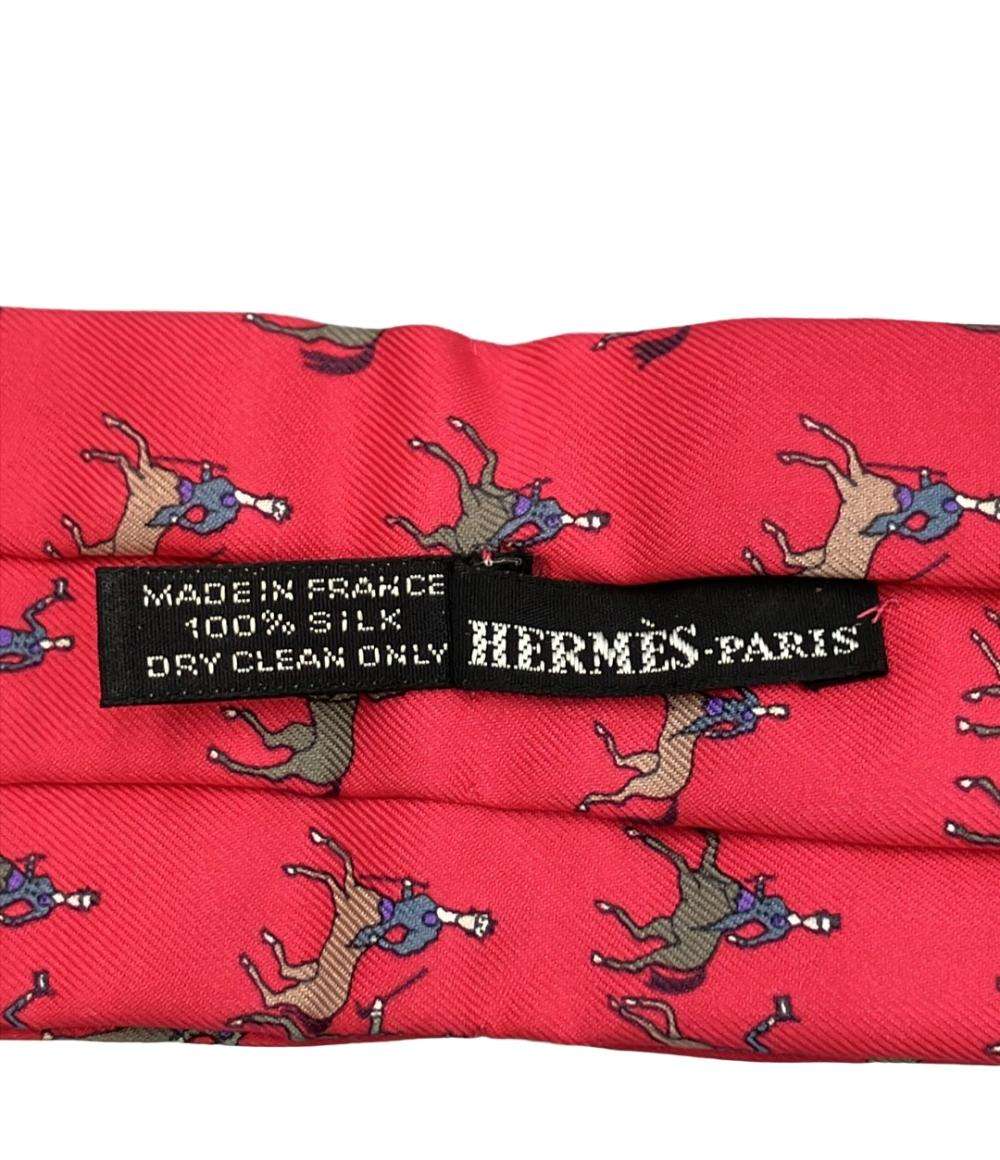 HERMES アスコットタイ シルク100% メンズ エルメス