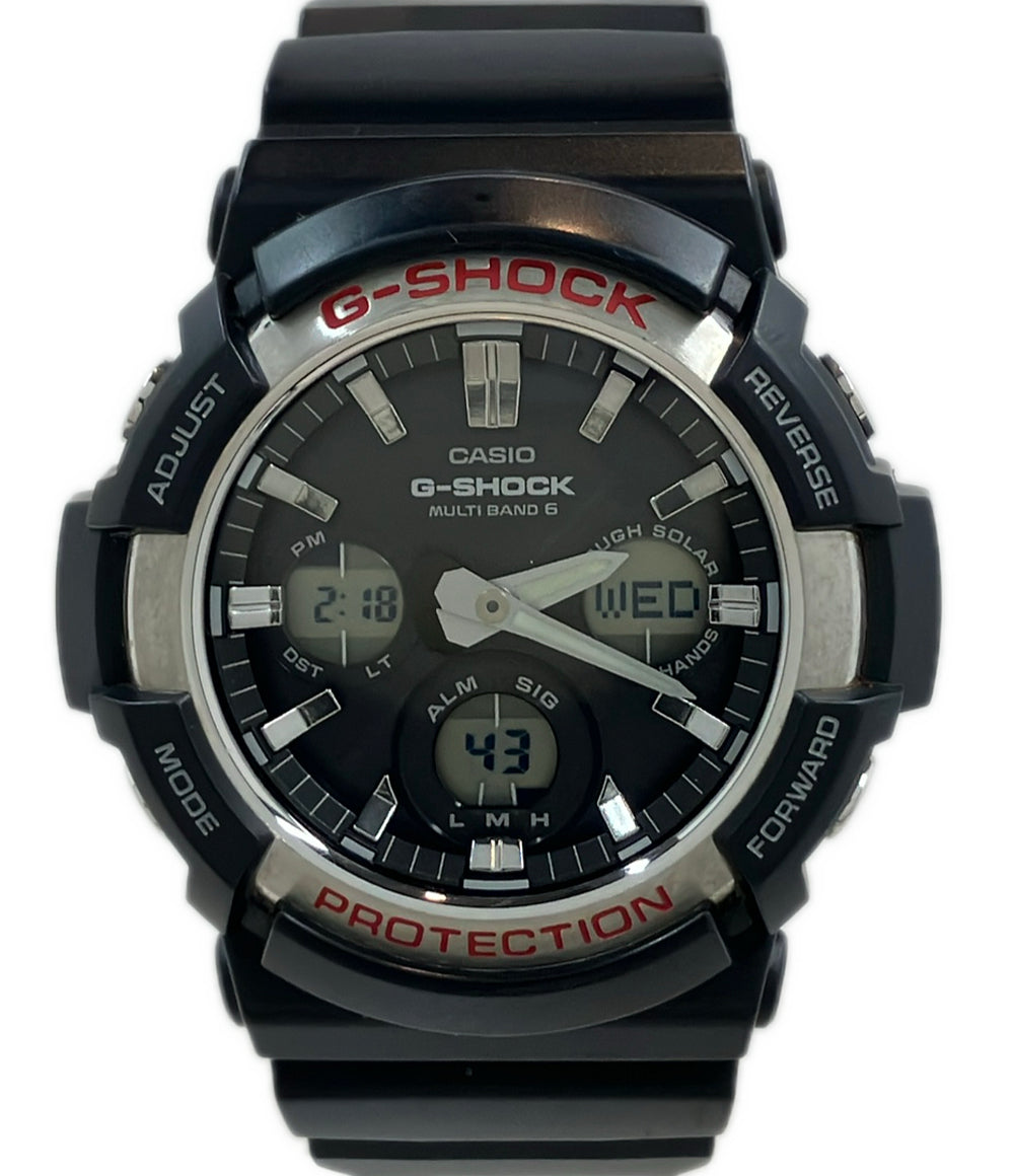 美品 CASIO 腕時計 G-SHOCK 電波ソーラー ソーラー ブラック GAW-100 メンズ カシオ