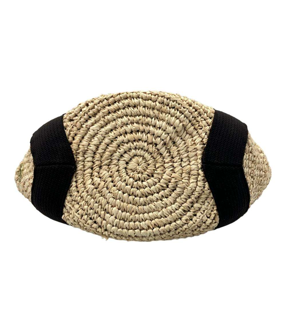 美品 ヴィオラドーロ 2way カゴバッグ ハンドバッグ ショルダーバッグ  斜めがけ ラフィア レディース VIOLAd'ORO