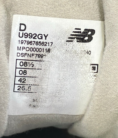 NEW BALANCE ローカットスニーカー U992GY メンズ SIZE 26.5 ニューバランス