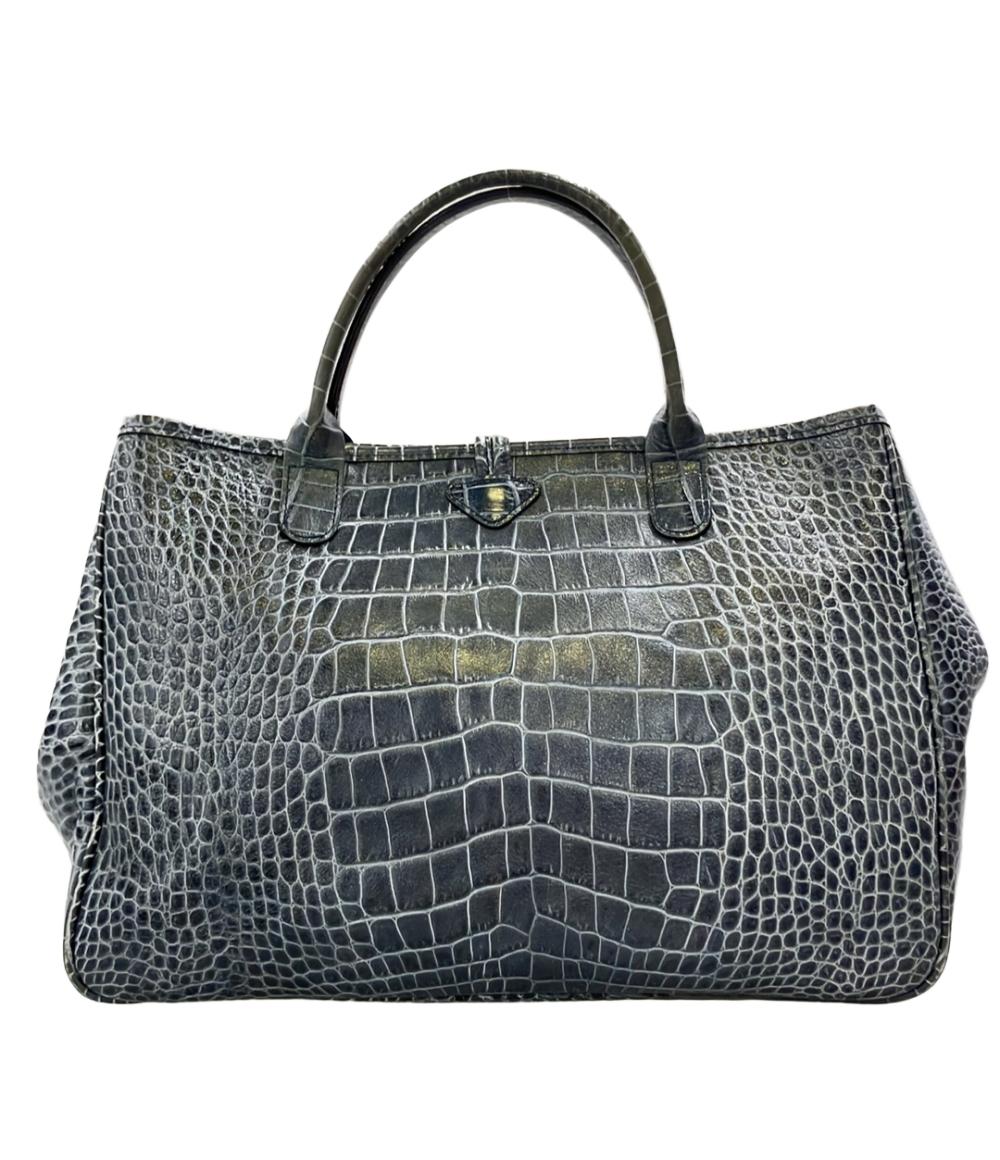 Longchamp ハンドバッグ トートバッグ クロコ型押し ロゾ レディース ロンシャン