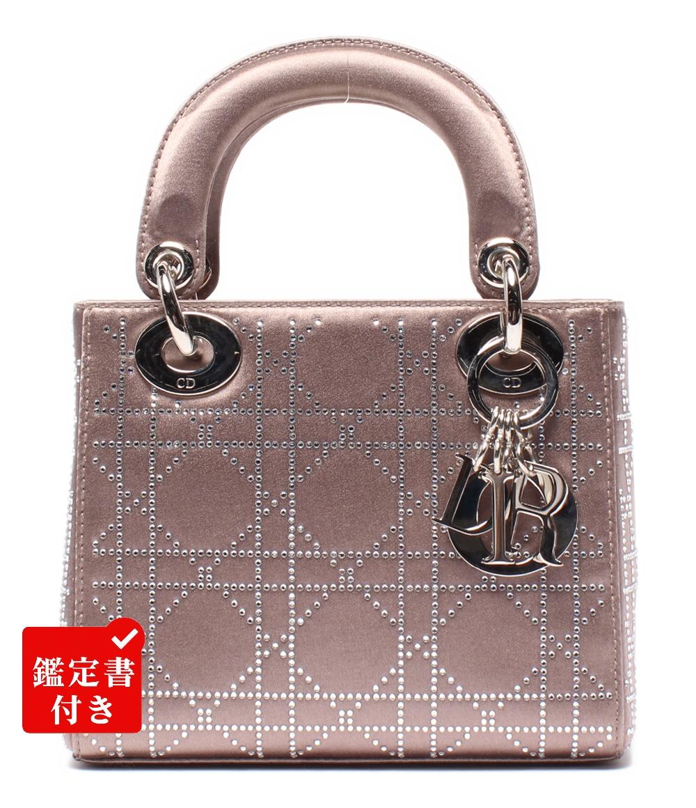 クリスチャンディオール ハンドバッグ ラインストーン サテン レディディオール Christian Dior