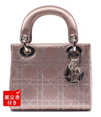 クリスチャンディオール ハンドバッグ ラインストーン サテン レディディオール Christian Dior