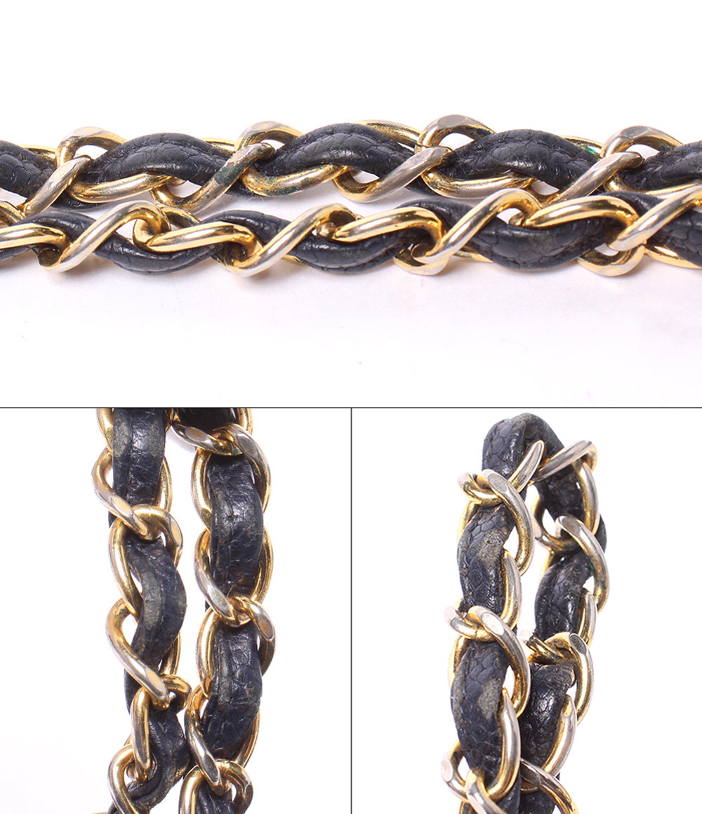 CHANEL チェーンショルダーバッグ 肩掛け 斜め掛け ゴールド金具 3番台 マトラッセ シングルフラップ シングルチェーン キャビアスキン レディース