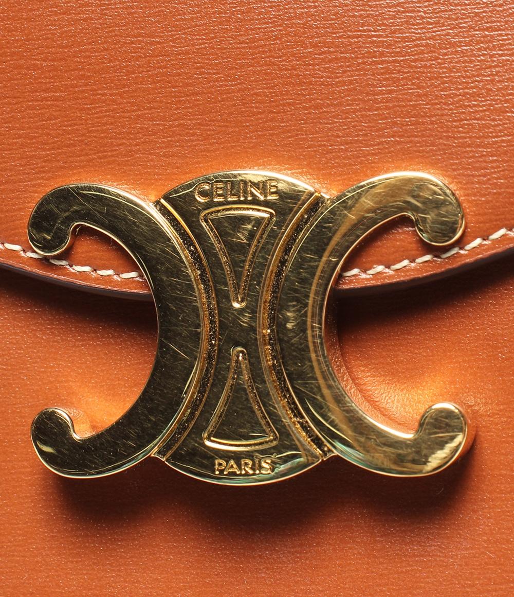 CELINE チェーンショルダーバッグ 斜め掛け モバイルポーチ シャイニーカーフスキン レディース セリーヌ