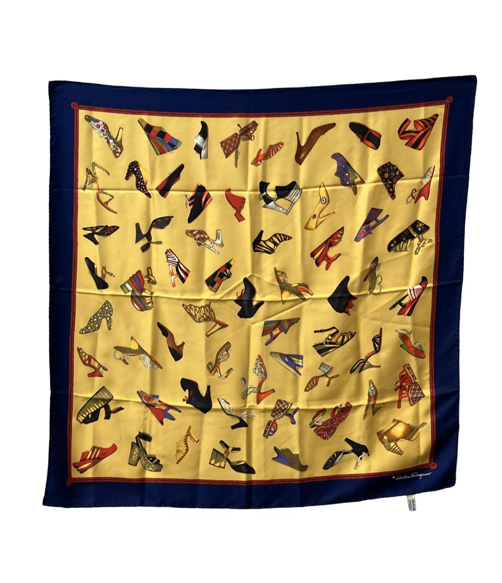 美品 サルヴァトーレフェラガモ スカーフ シルク100% レディース Salvatore Ferragamo