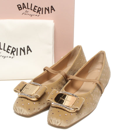 美品 FERRAGAMO バレリーナシューズ フラット レディース SIZE 6 フェラガモ