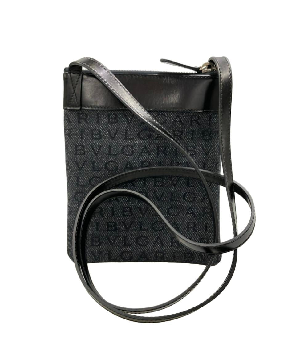 美品 BVLGARI ショルダーバッグ 斜め掛け ロゴマニア レディース ブルガリ