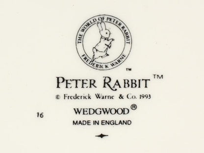 美品 ウエッジウッド プレート 皿 18cm オートミールソーサー マグカップ 3点セット ピーターラビット WEDGWOOD