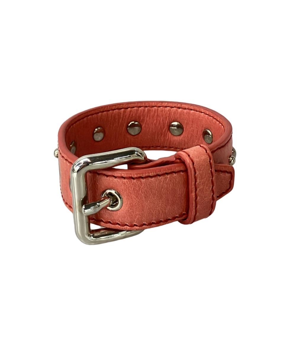 ミュウ ミュウ レザーブレスレット スタッズ付き レディース Miu Miu