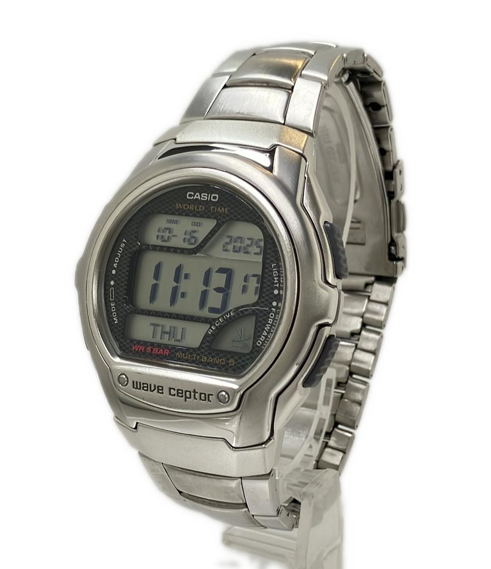 美品 CASIO 腕時計 電池式電波 クオーツ WV-58J メンズ カシオ