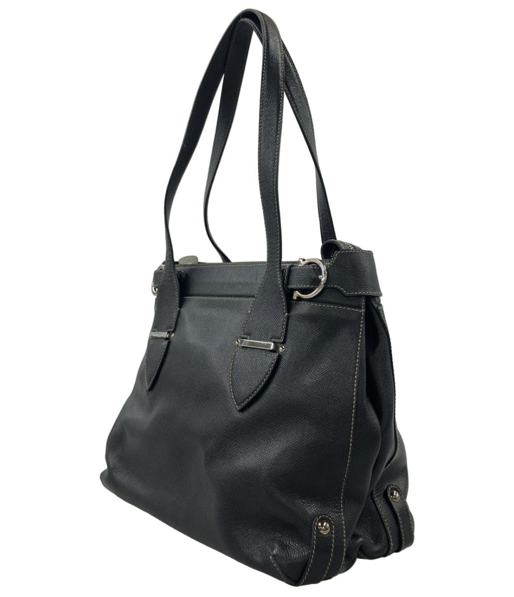 Salvatore Ferragamo 黒 レザー ハンドバッグ Salvatore Ferragamo レザーハンドバッグ レディース サルバトーレ