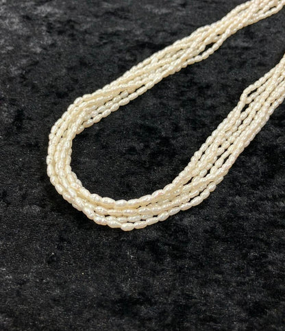 美品 7連ネックレス 5連ブレスレット 淡水パール ２点セット レディース