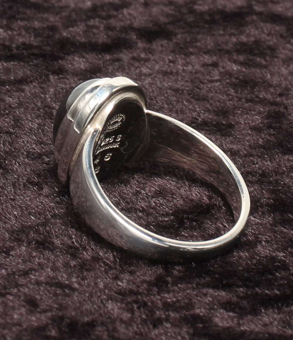 美品 Georg Jensen リング 指輪 SV925 46B ヘマタイト レディース SIZE 19号 ジョージジェンセン