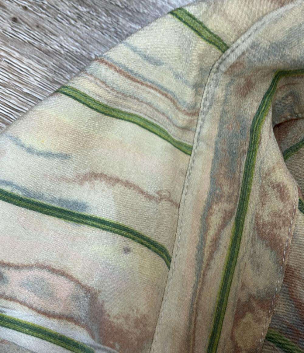 Mame Kurogouchi 長袖ワンピース シルク100% Marble Print Silk Shirt Dres MM22PS-DR704 レディース SIZE 2 (M) マメクロゴウチ