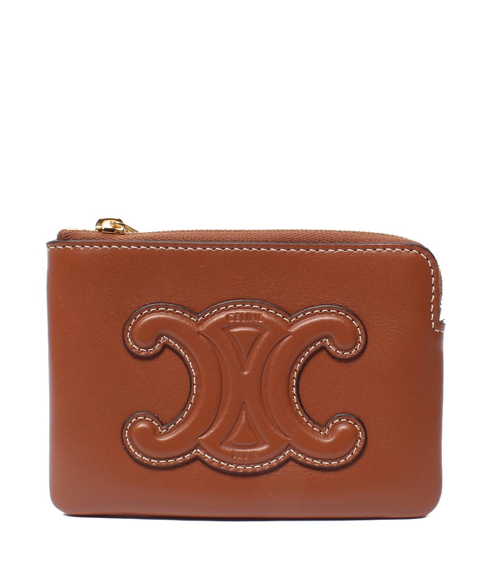 美品 CELINE コインケース カードポーチ チェーンフック付き キュイル トリオンフ 10C663DR8.04LU レディース メンズ セリーヌ